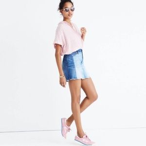 Madewell mccaren two toned raw hem mini skirt size 27